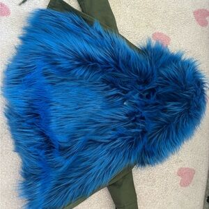 Kids Blue Faux Fur Jacket